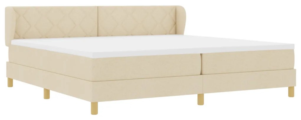 Boxspring Ágy Matracra - Krém - 200x200 cm - Szövet