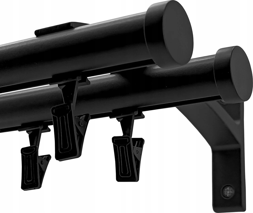 Alumínium Sínkarnis 20+20mm Fekete Matt 300cm béka