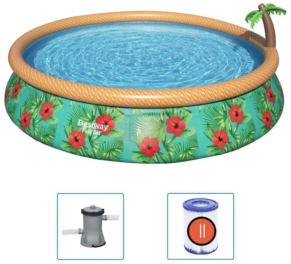 Bestway Fast Set Paradise Palms felfújható medenceszett 457 x 84 cm