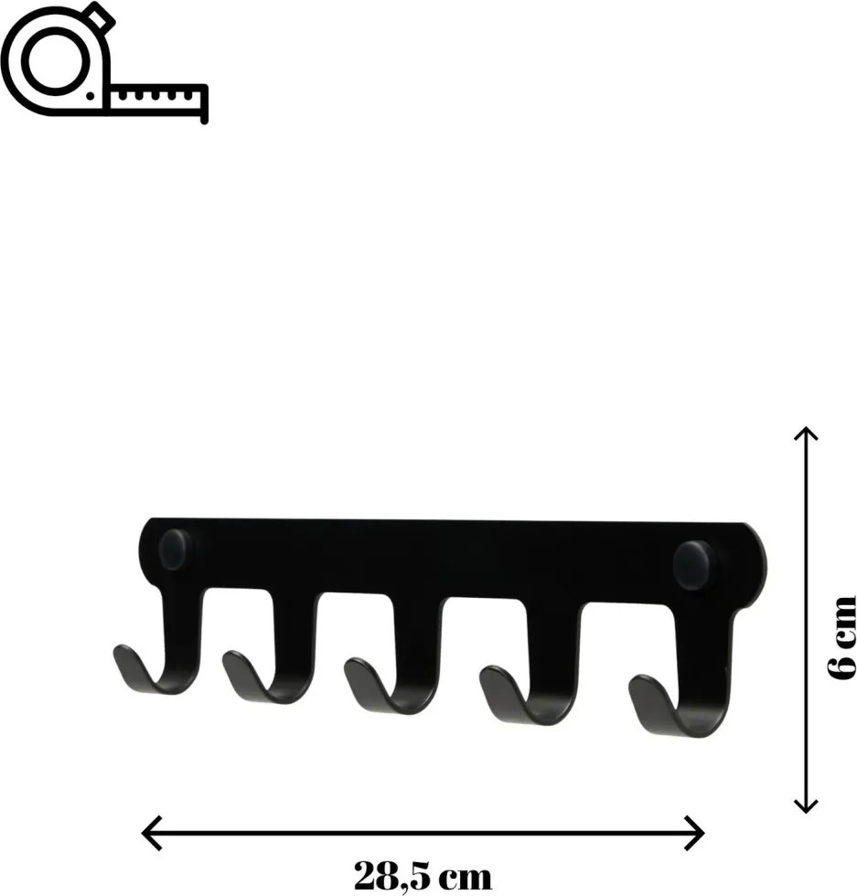 Smart fali fogas, fekete, 28,5 cm