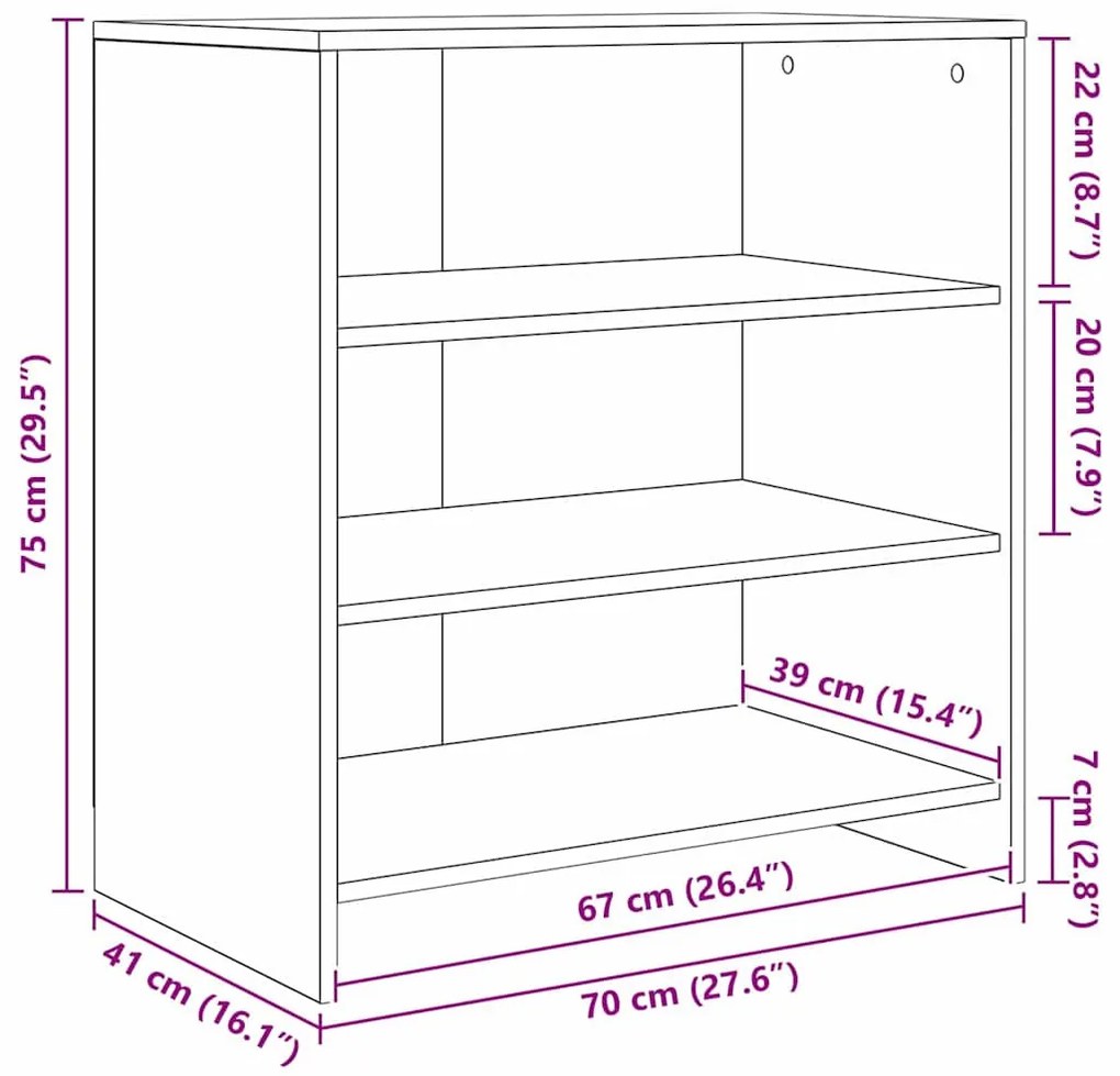 Oldalszekrények 2 pcs Régi fa 70 x 41 x 75 cm Faanyag