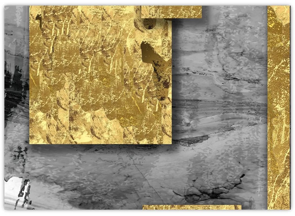 Kép - Arany négyzetek N⁰2 (70x50 cm)