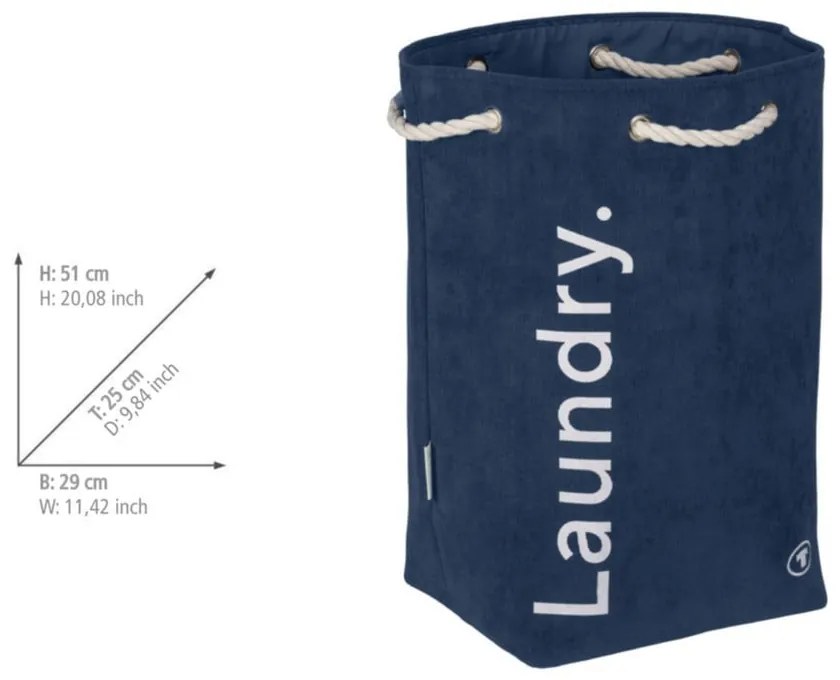 Sötétkék textil szennyeskosár 35,5 l Tom Tailor – Wenko