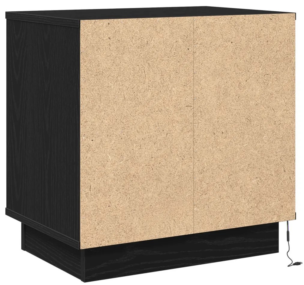 Éjjeli szekrények LED-del 2 db Fekete tölgy 50x34,5x50 cm