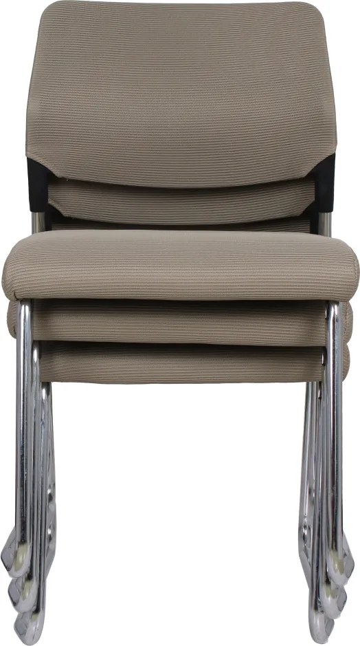 Tárgyalószék, világosbarna/króm, KLEDI