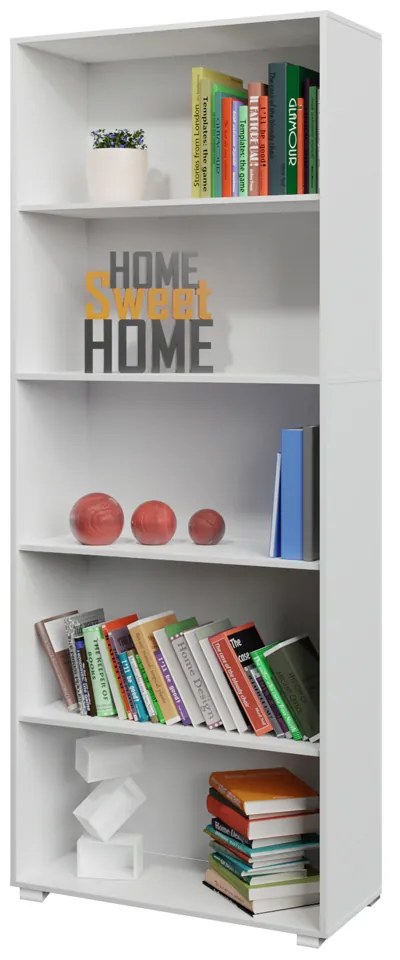 Casaria® Könyvespolc 190 cm fehér - 5 rekesz
