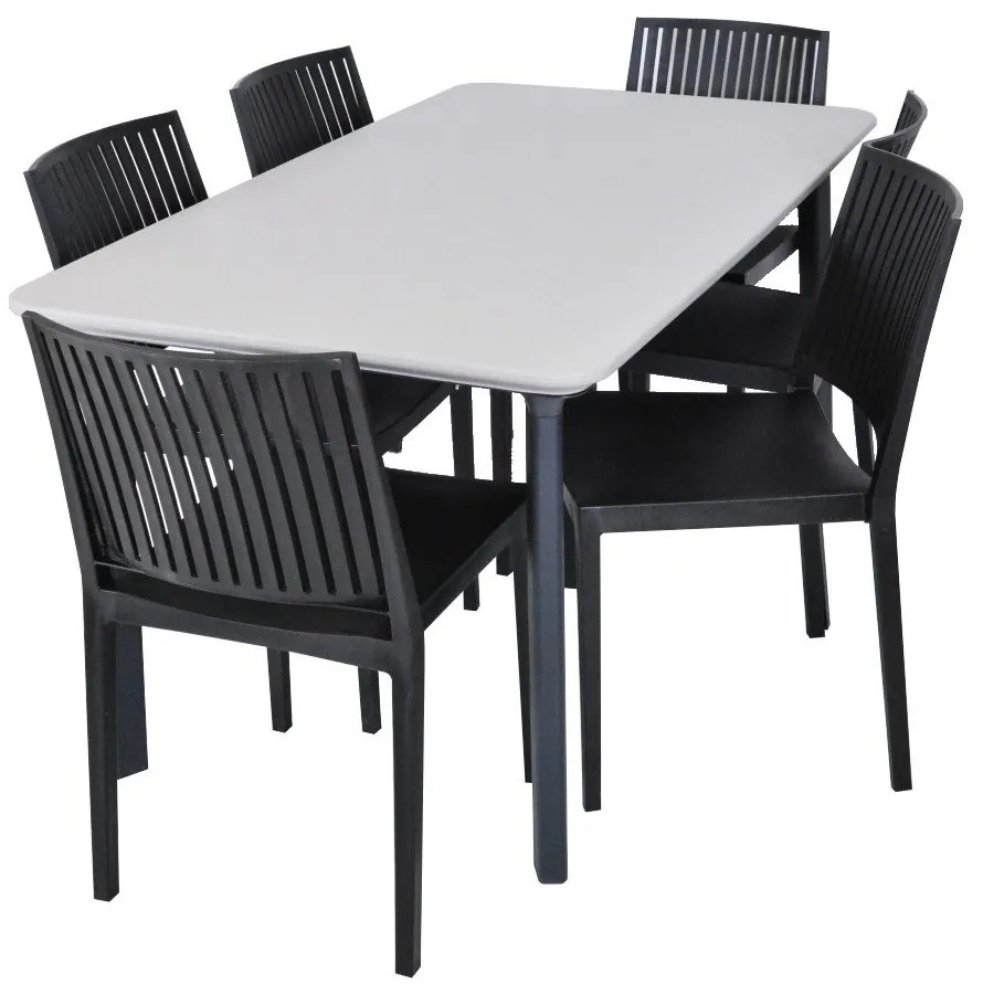 Fekete műanyag kerti szék Bars - Rojaplast