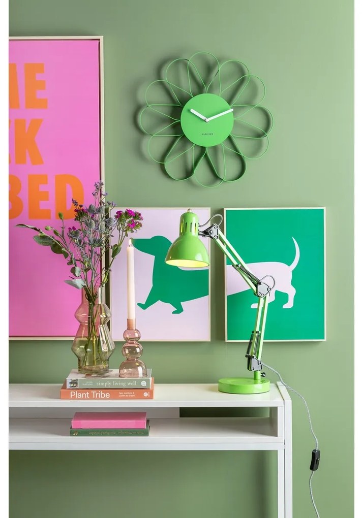 Karlsson 5975BG design falióra, zöld, átmérő 40 cm