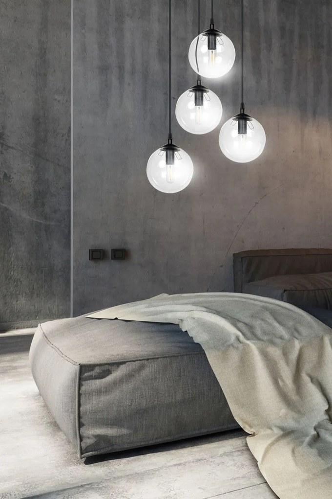 Emibig modern függeszték cosmo fekete átlátszó emi711/4prem