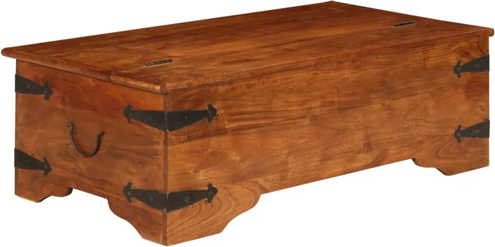 vidaXL tömör akácfa dohányzóasztal mézszínű bevonattal 110x55x35 cm