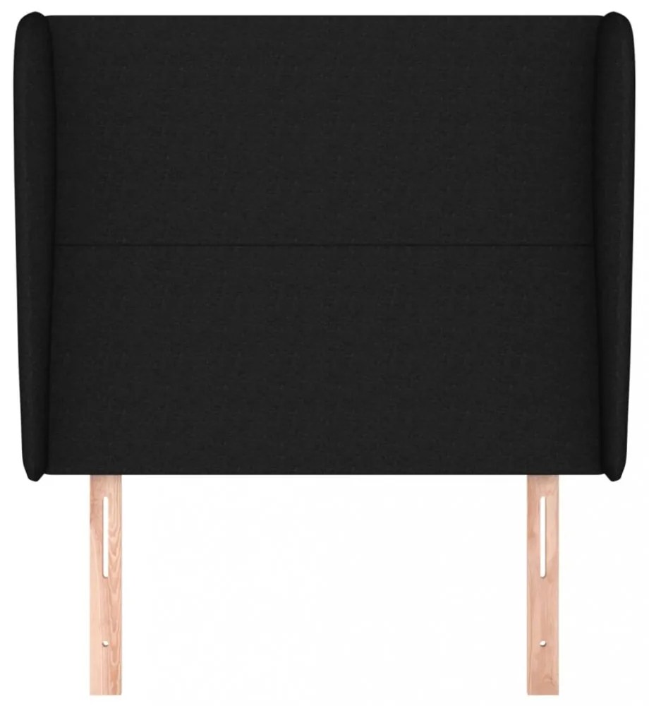 fekete szövet fejtámla szárnyakkal 103 x 23 x 118/128 cm