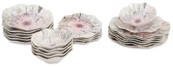 24 darabos színes porcelán étkészlet