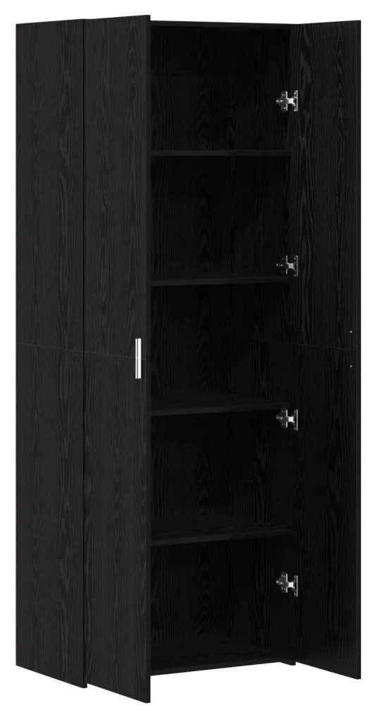 fekete tölgy magas szekrény 70x42.5x185 cm Szerelt fa
