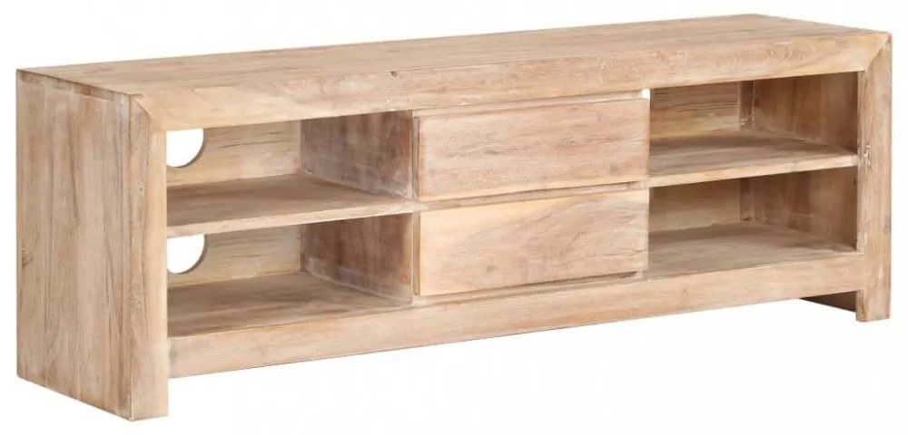 világosbarna tömör akácfa TV-szekrény 120 x 30 x 40 cm