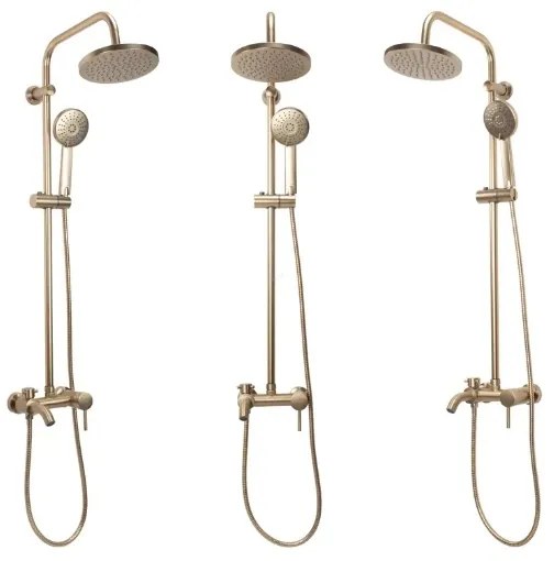 REA-P7051 - Zuhanyszett csapteleppel LUIS szálcsiszolt arany