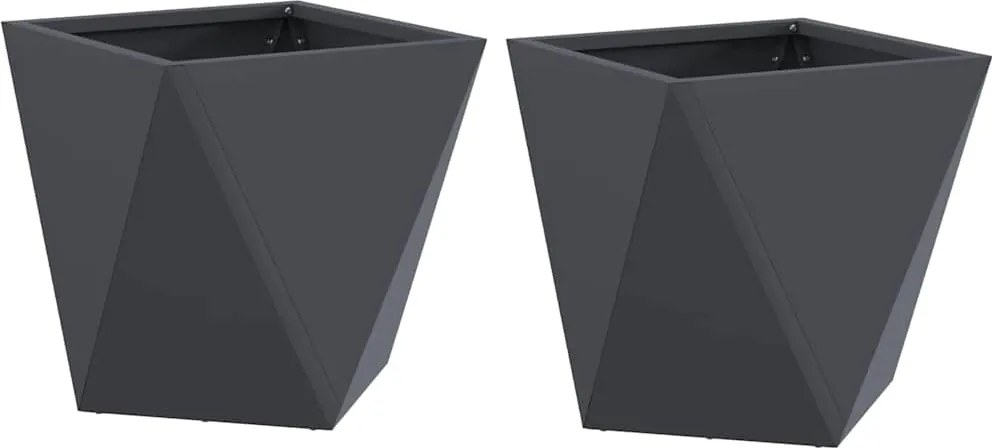 vidaXL Növénytartó 2 pcs Antracit 30 x 30 x 30 cm Acél
