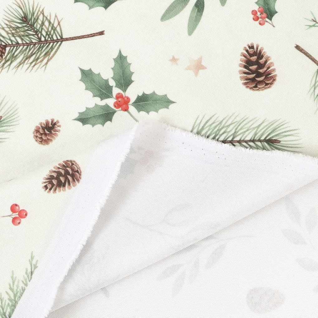 Goldea karácsonyi teflon szövet terítőknek - téli ágacskák 160 cm