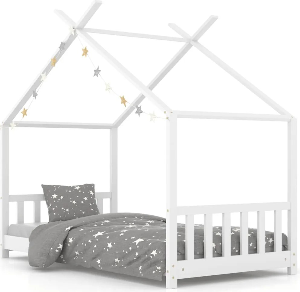 vidaXL fehér tömör fenyőfa gyerekágy-keret 70 x 140 cm