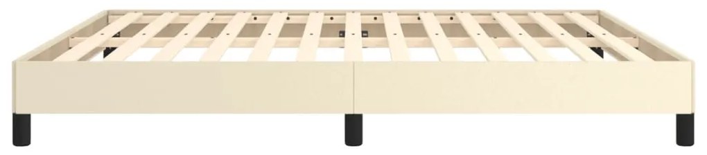 krémszínű műbőr ágykeret 160x200 cm
