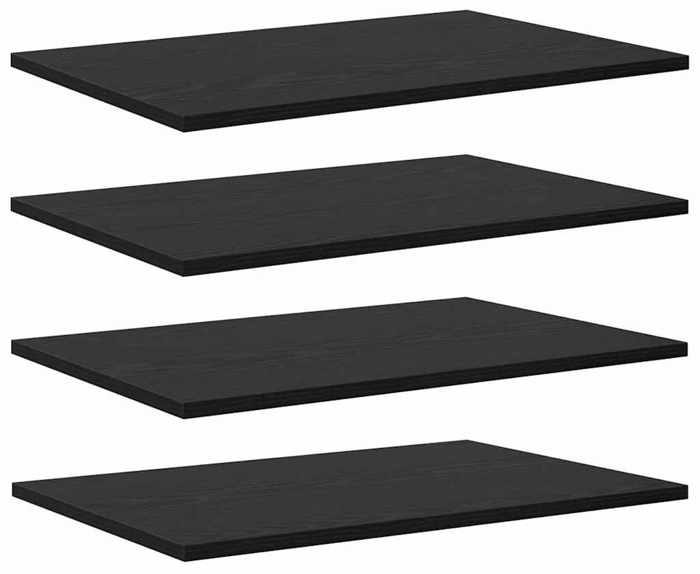 Polcos könyvespolc 4 pcs Fekete 60 x 40 x 1.5 cm Faanyag
