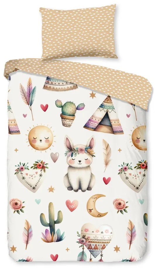 Bézs pamut gyerek ágyneműhuzat babaágyhoz 100x135 cm Luz – Good Morning