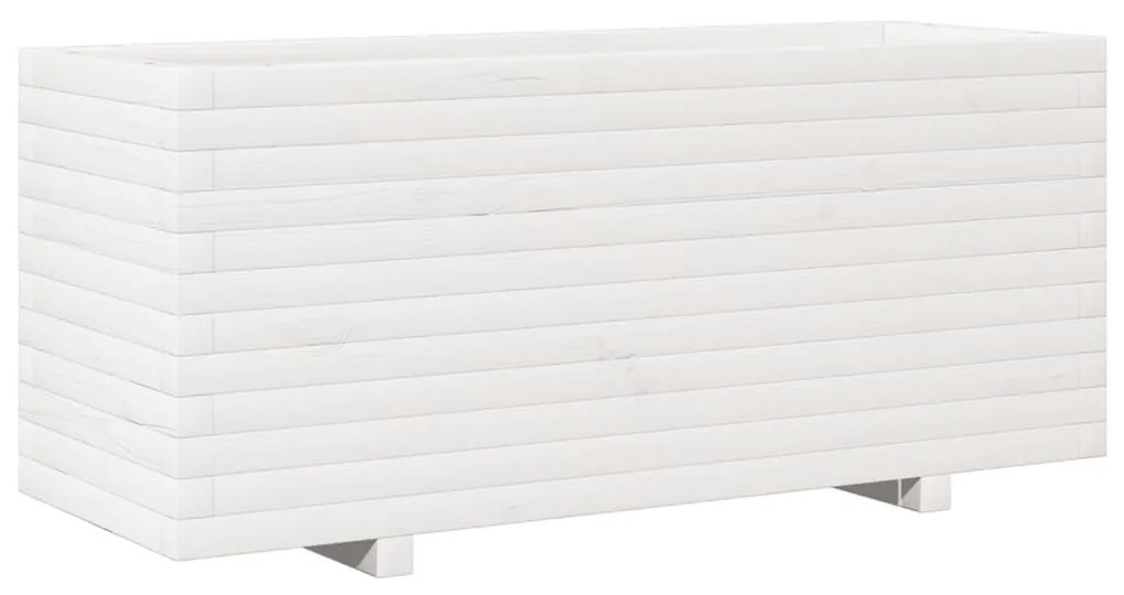 fehér tömör fenyőfa kerti virágtartó 110 x 40 x 49,5 cm