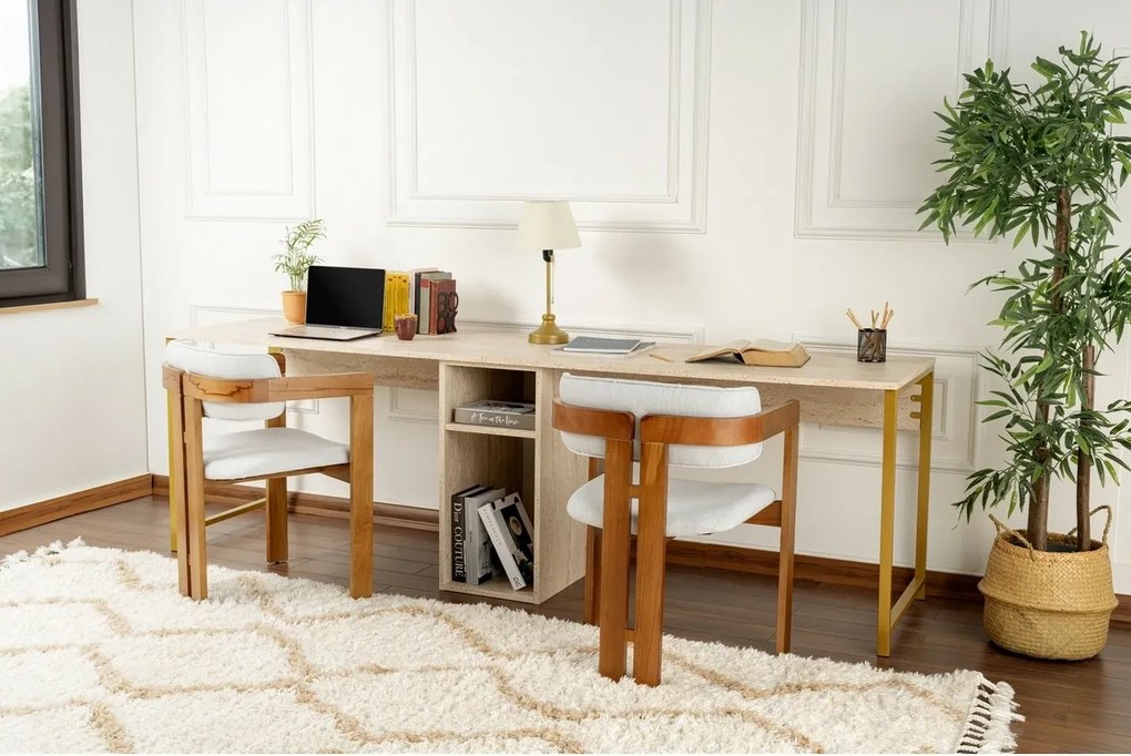 Twin Travertine and Gold íróasztal