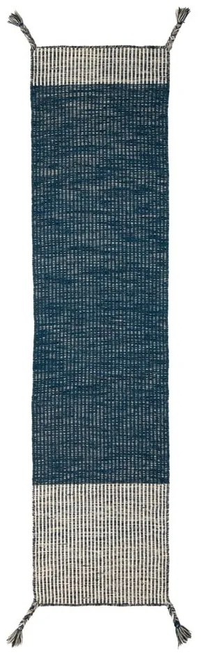 Anu kék gyapjú futószőnyeg, 60 x 200 cm - Flair Rugs