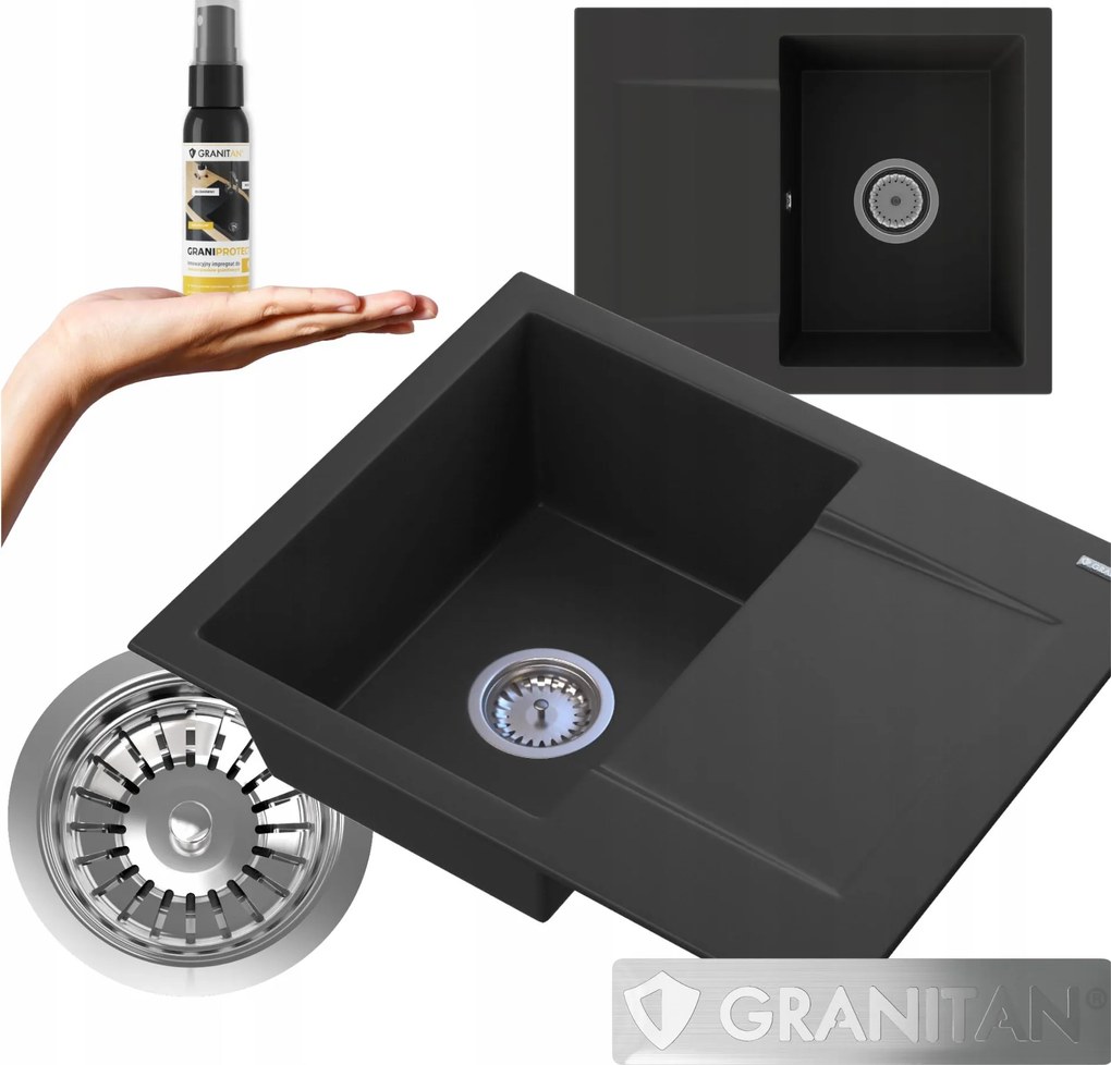 Egymedencés gránit mosogató Top mosogató szett szifon impregnáló 3az1ben