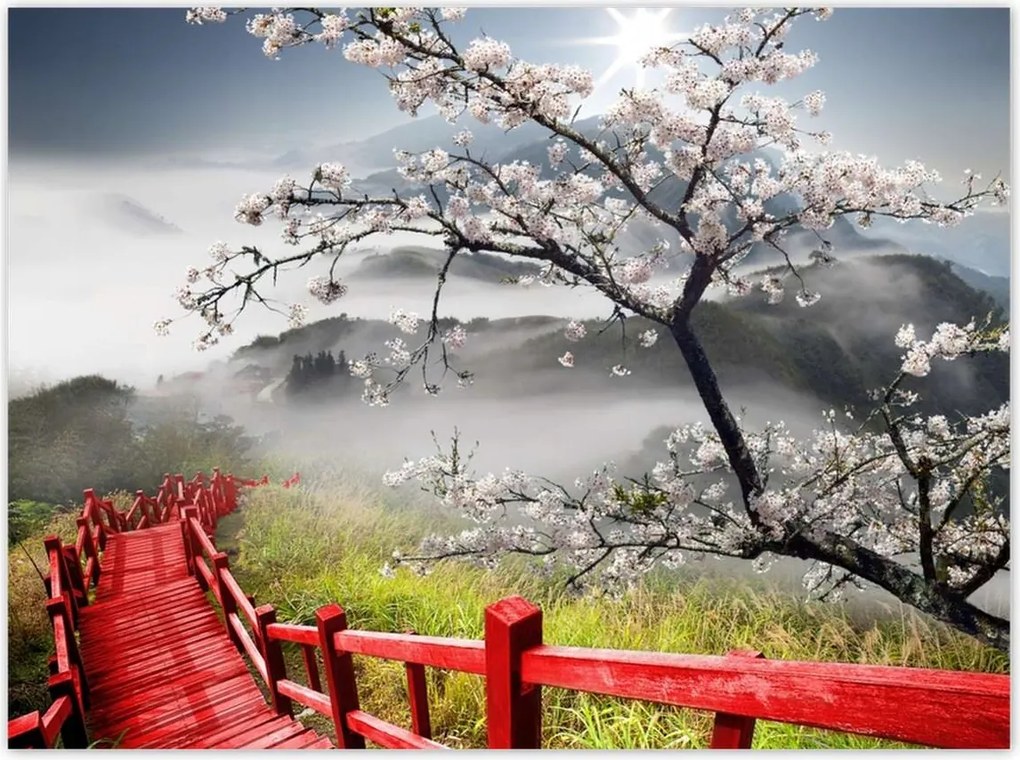 Poszterek 135x100 Vörös híd Japánban