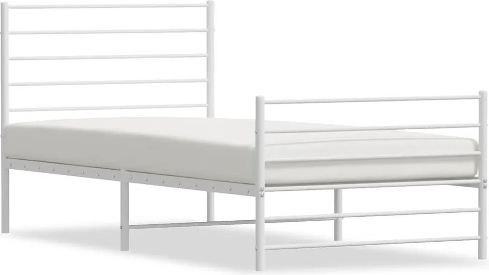 vidaXL fehér fém ágykeret fej- és lábtámlával 80x200 cm