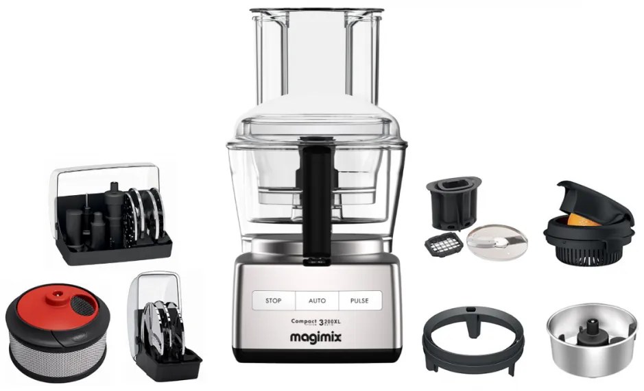 MAGIMIX® 3200 XL matt króm konyhai robotgép Premium csomag