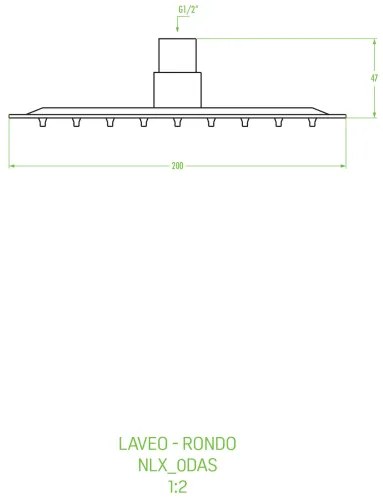 Laveo Rondo, fejzuhany 200 mm, kerek, króm, LAV-NLX_0DAS