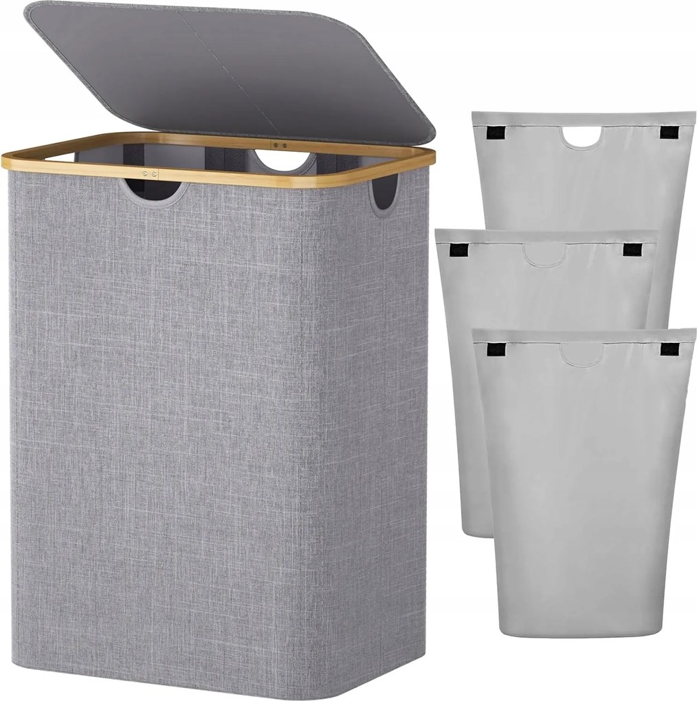 Szabadonálló szennyestartó kosár Lifewit 150l szürke