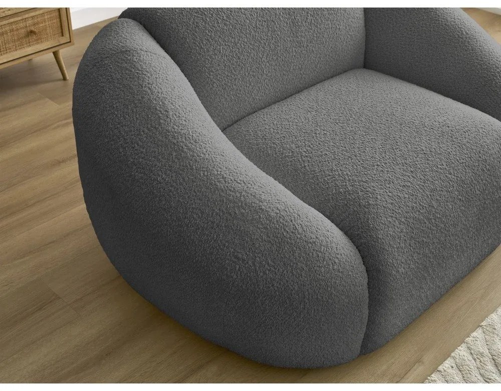 Szürke buklé fotel Tina – Bobochic Paris