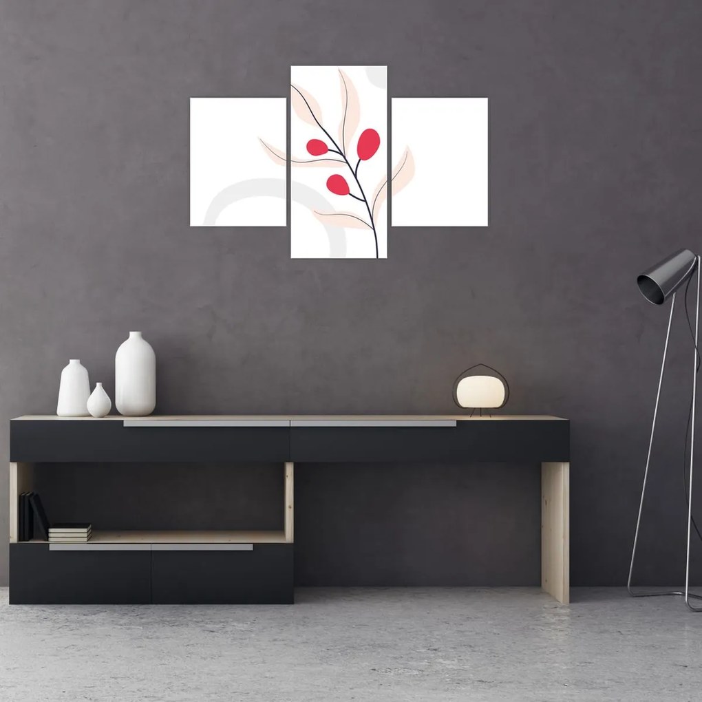 Kép - Rózsaszín virágos absztrakció N⁰3 (90x60 cm)