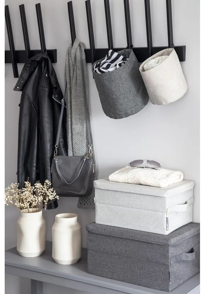 Szürke fedeles textil tárolódoboz 40x30x22 cm Soft Storage – Bigso