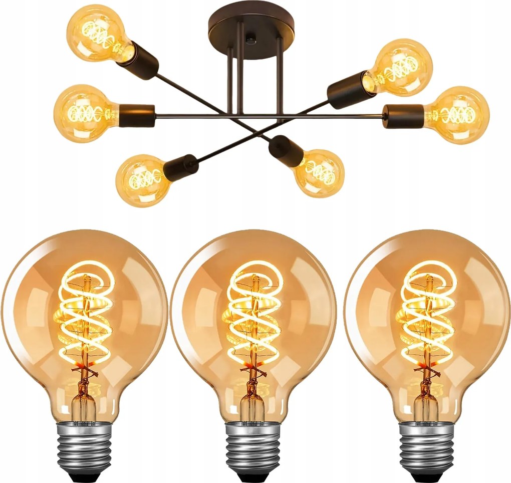 Led izzó E27 Filament 4W 2200K Meleg Dekoratív Izzó