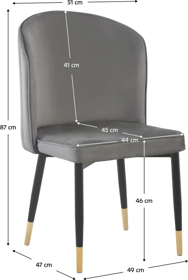Étkezőszék, szürke Velvet szövet/fekete, UDAJA