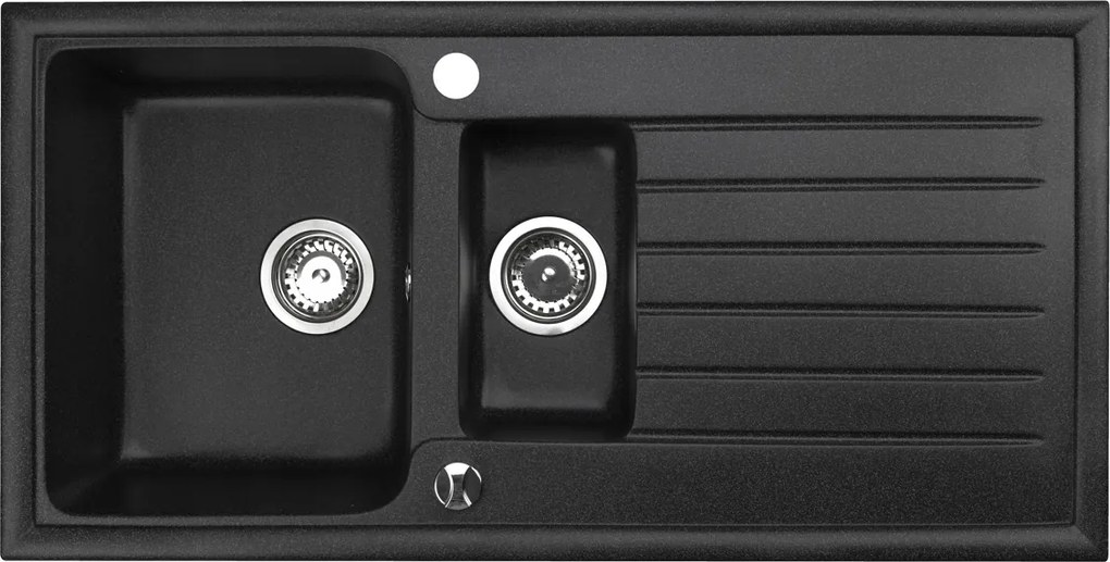Gránit mosogató konyhai mosogató Napoli 15 másfélmedencés, csepegtetővel