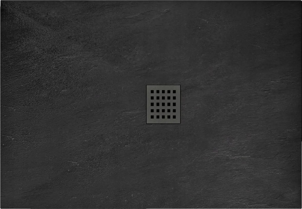 Kő Zuhanytálca Fekete 90x120 cm Rea Rock Black Alacsony 3,5 cm Szifonnal