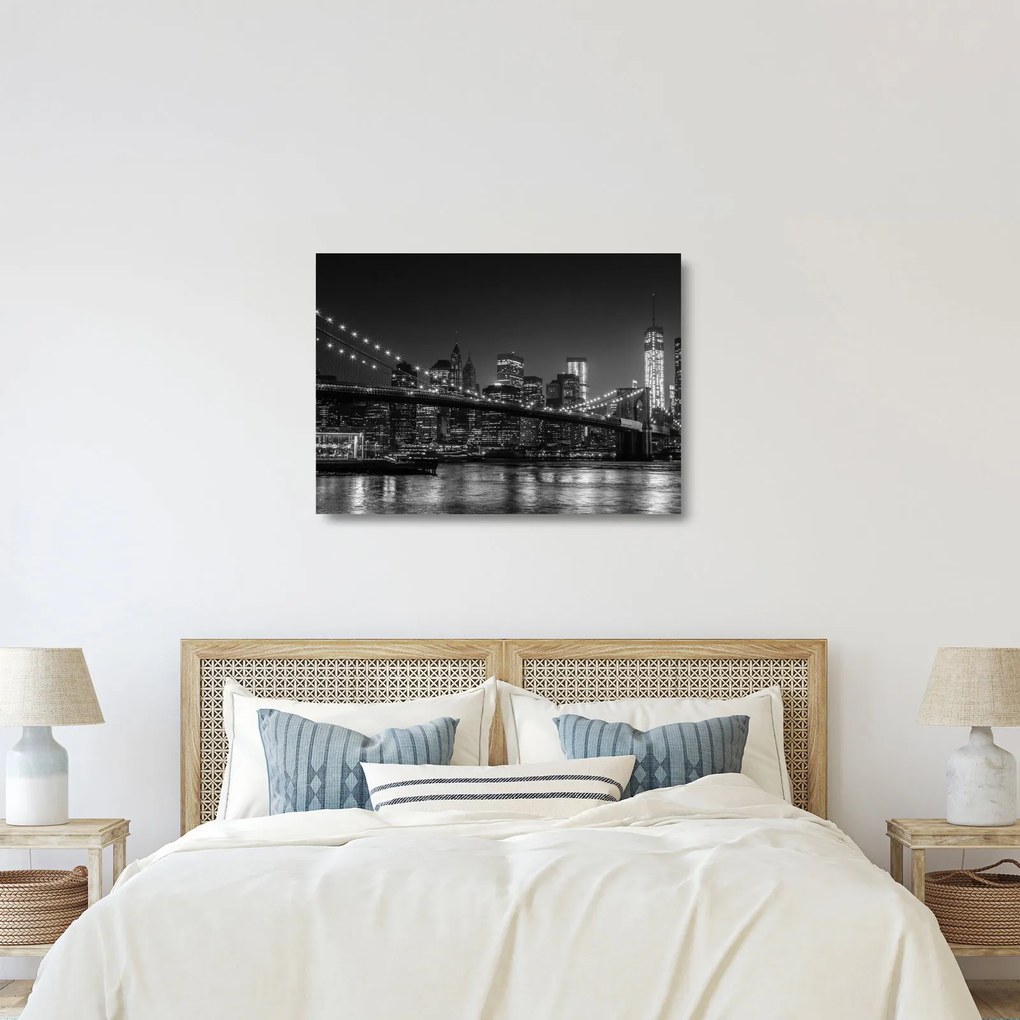A New York-i Brooklyn-híd képe (üvegen) (70x50 cm)