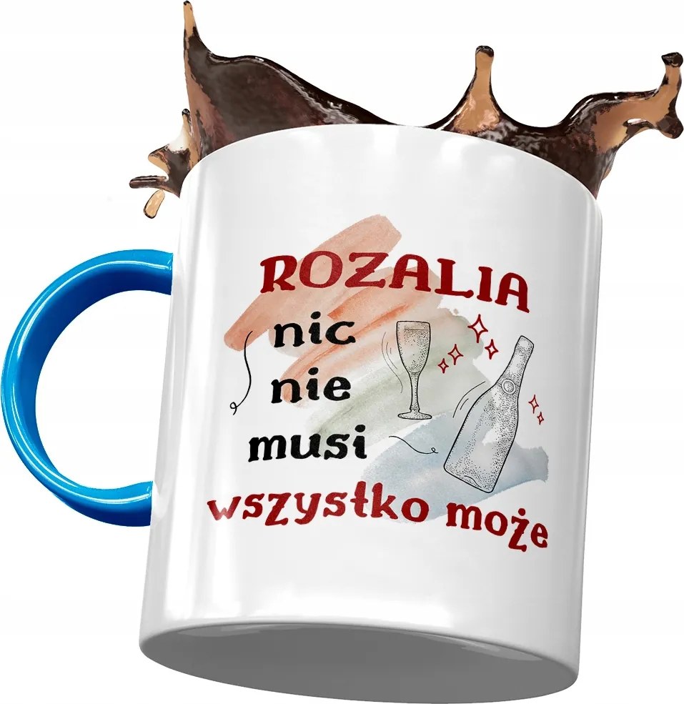 Kék Bögre Rozáliának Barátnőnek Ajándék Nyomtatott Fotóval