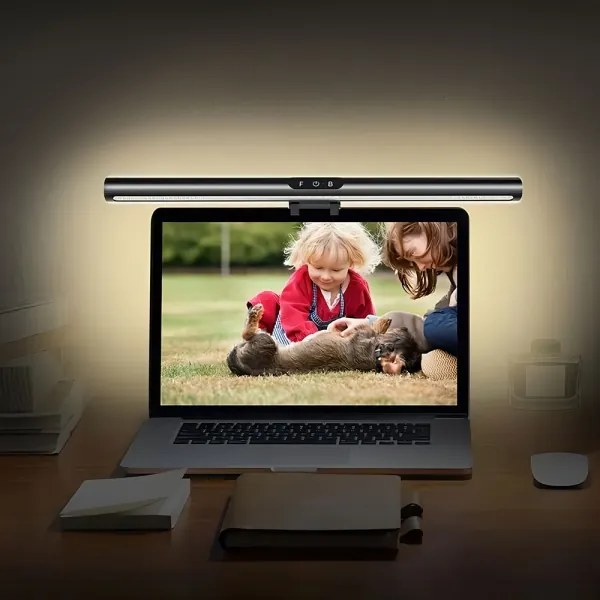 LED érintős monitorvilágítás, állítható fényerő, 5W, 42 cm, 3000-6000K, fekete