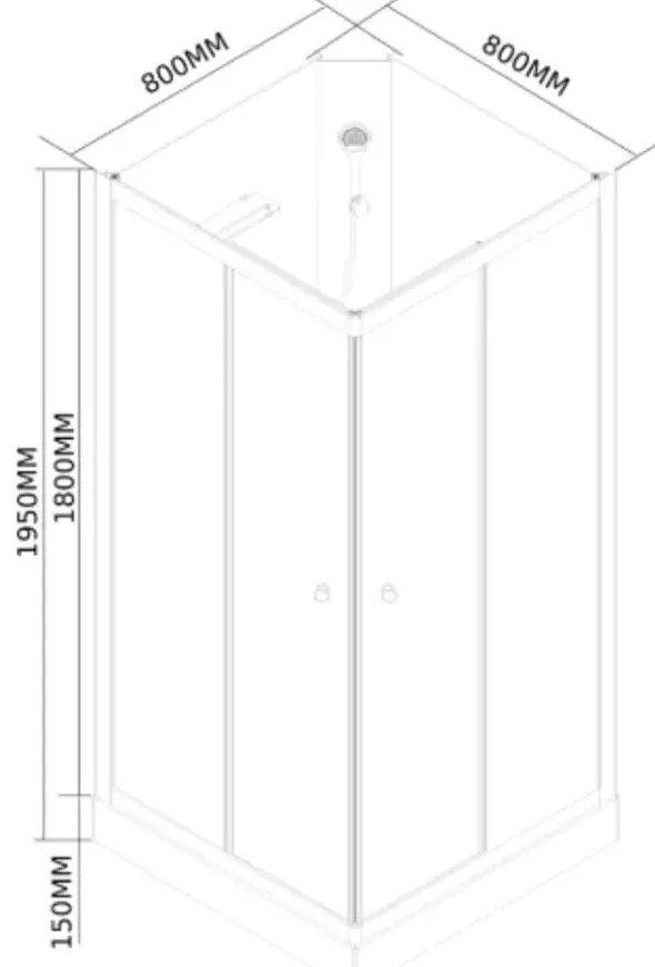 Polo White II 80x80 cm szögletes fehér hátfalas zuhanykabin zuhanytálcával