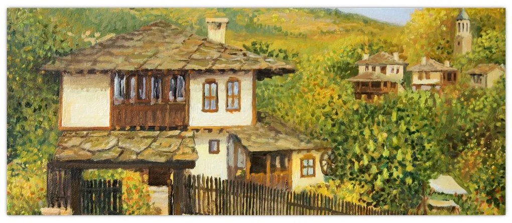 Kép - Házak nyáron (120x50 cm)