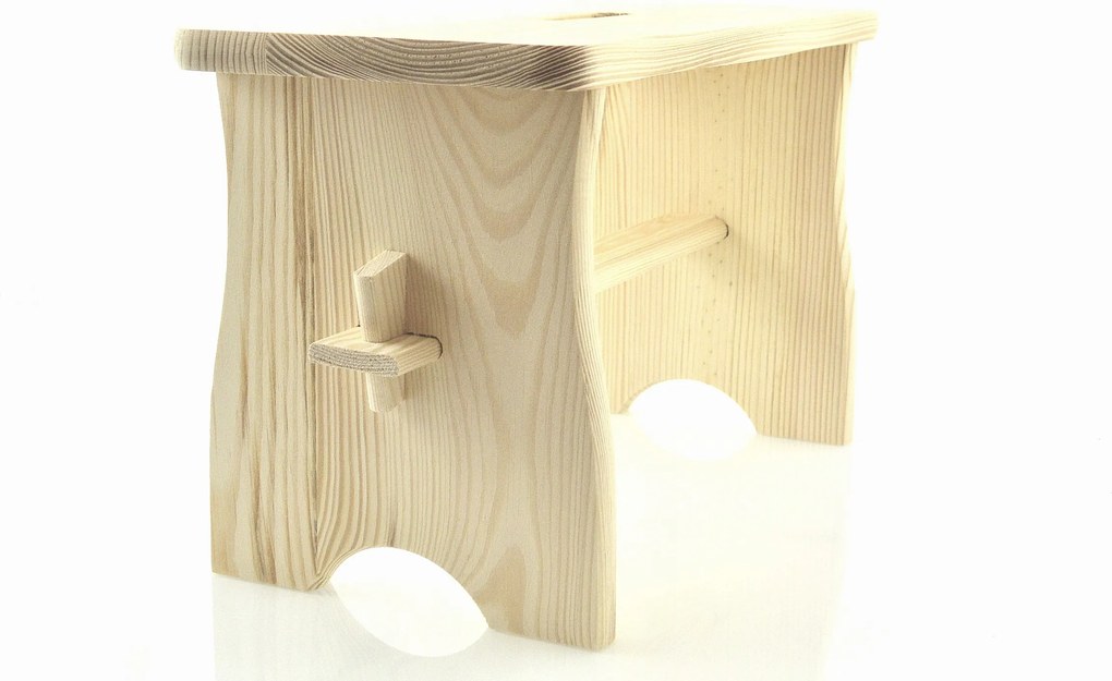 Közepes Fenyő Szék Fa Természetes Bömbölő Etetőszék Zsámoly