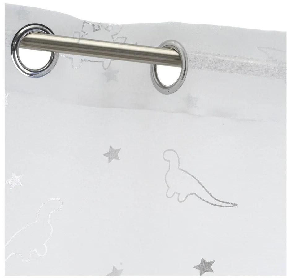 Fehér-ezüstszínű fényáteresztő függöny 140x260 cm Dinos – Casa Selección