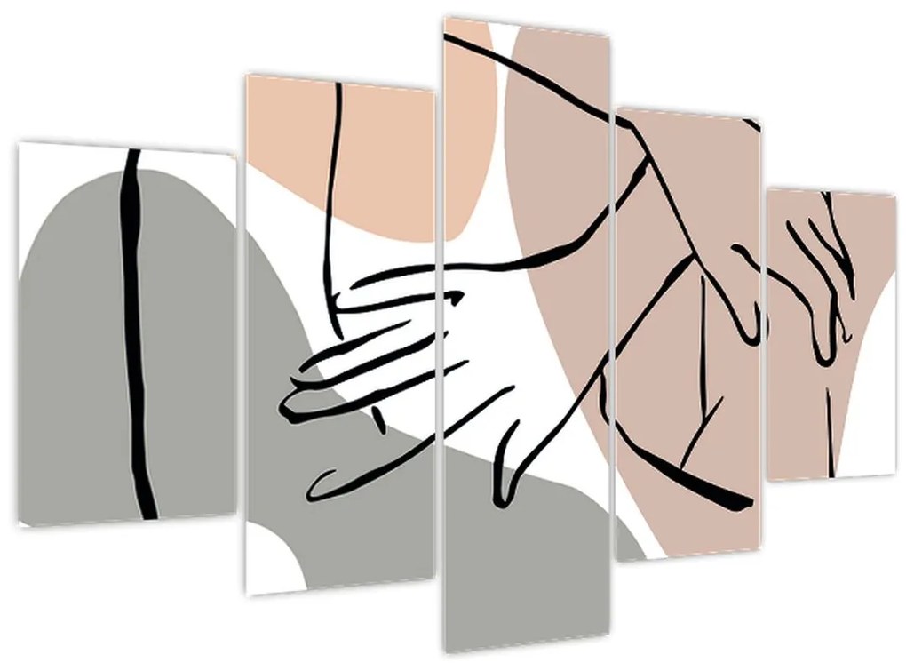 Kép - Női test vonal művészet N⁰2 (150x105 cm)