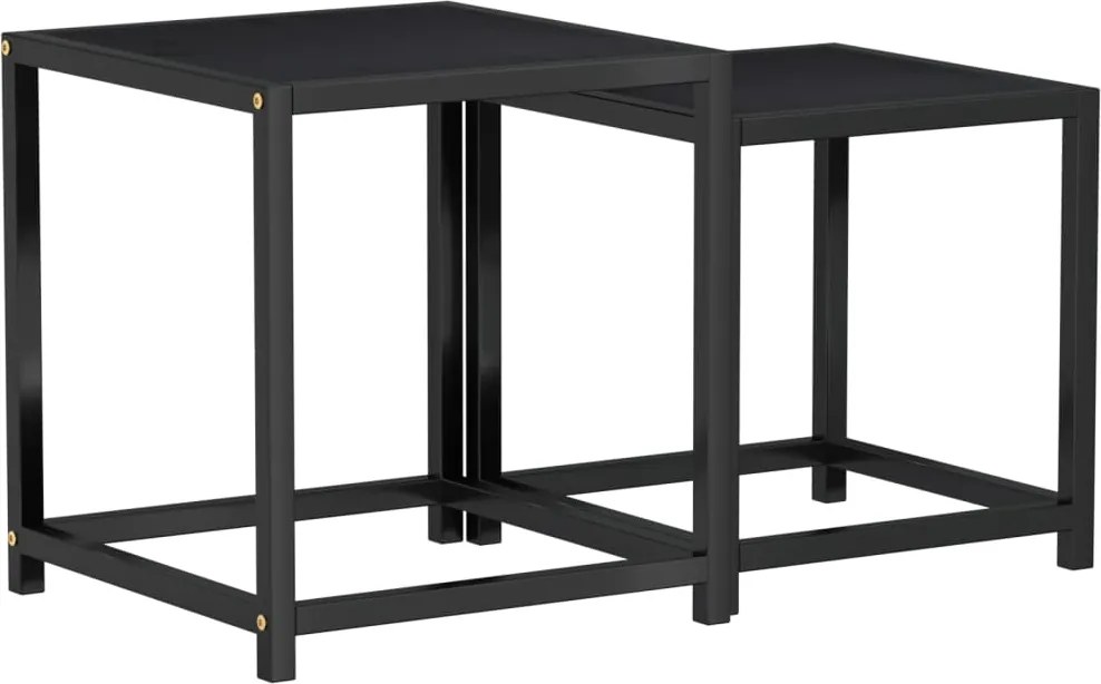 vidaXL 2 db fekete MDF dohányzóasztal